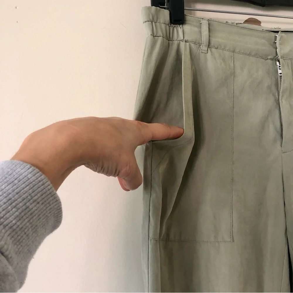 Nanette Lepore Silk Blend Sage Green Pants Size 6 - Picture 3 of 8